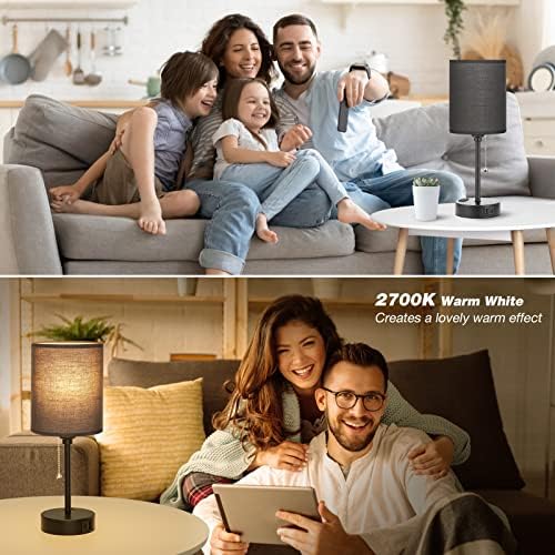 Small Bedside Table Lamp for Bedroom - Desk Lamp with USB Ports for Dorm - Image 6