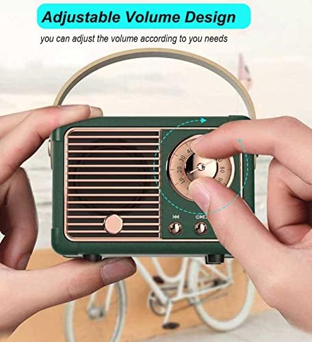 Dosmix Retro Bluetooth Speaker,Vintage Decor,Small Gift for Women Men Green - Image 4