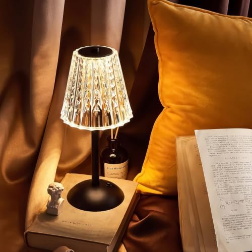Liliful 2 Pcs Cordless Table Lamp LED Touch, Black, Classic Style - Image 5