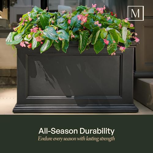 Mayne Fairfield 36in Self-Watering Rectangular Planter, Graphite Grey - Image 5