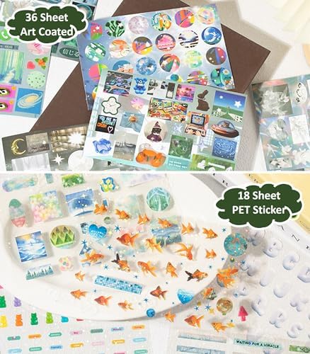72 Sheets Japanese Sticker Book for Scrapbook Junk Journal (Lightdream) - Image 5