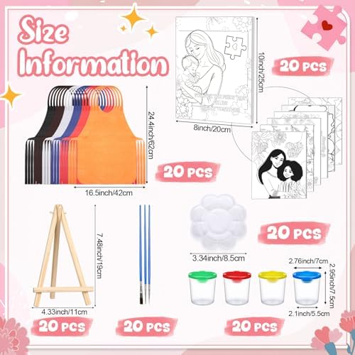 Sherr 140 Pcs 20 Set Pre Drawn Canvas Painting Kit, Mother's Day - Image 2