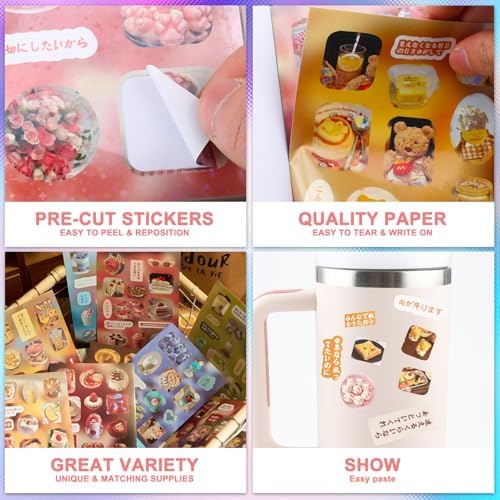 700Pcs Japanese Sticker Book for Journaling Adult, Cute Scrapbook Stickers - Image 2