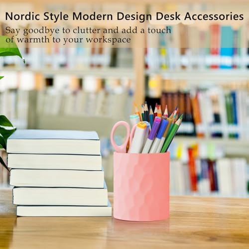 Pencil Pen Holders For Desk, Nordic Style Sturdy Silicone Pen Organizer, Makeup Art Supply Cup holder, Cute Desk 0rganizer Accessories Decor For Office, School ,Home, Medium-sized(Grey) - Image 5