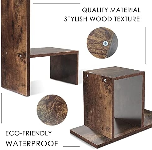 BROWN-BROWN Desktop Shelves & Office Shelves Desk Shelf Organizer Wooden Desk Shelf - Image 6