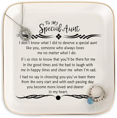 Aunt Gifts from Niece Nephew - Ring Dish Gifts for Aunt Birthday Christmas by PUDDINGCABIN