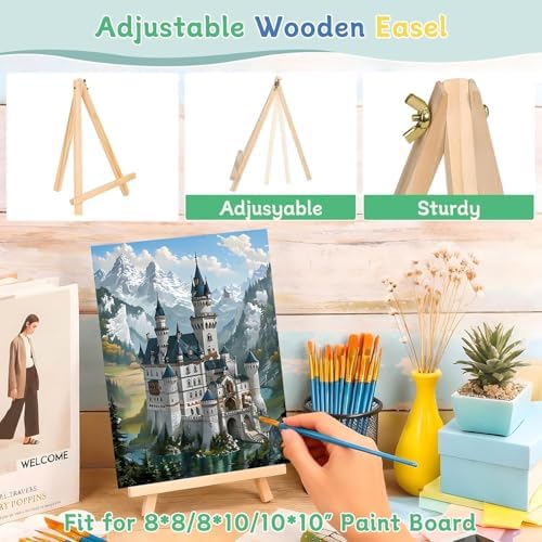 120pcs 8x10 Inch Painting Supplies Kit, 12 Colors Mini Acrylic Paint Set - Image 5