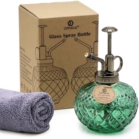 OFFIDIX Glass Plant Mister Indoor Green Small Fine Mist Spray Bottle 10 OZ by Offidix