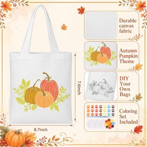 Aliceset 16 Pcs Color Your Own Bag Tote Bag Painting - Image 4