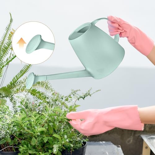 Plastic Watering Can - for Indoor and Outdoor House Plant Garden - with Long Spout - 1/2 Gallon - Light Green - Image 4