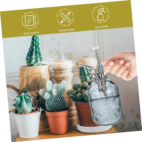 Yardwe 350ML Glass Plant Mister Spray Bottle Vintage Plant Spray Bottle Watering Bottle Small Watering Can (Silver) - Image 4