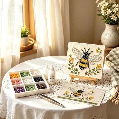 Garden Flowerpot Mosaic Art Kit Floral,Mosaic Art Kits for Adults，Style E - Image 4