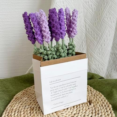 Lily's Lyric Flower Crochet Kit | Lavender Flower with Paper Bag| Step-by-Step Video Tutorial for Adults Teenagers | Craft Gift Idea DIY Home Decoration Purple - Image 6