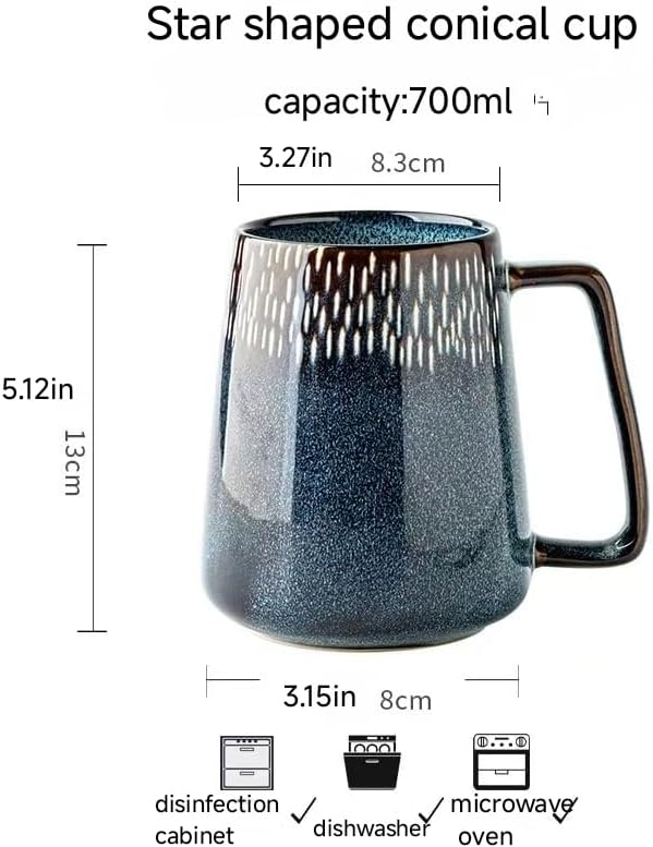 24 OZ, Large Ceramics Coffee Mugs with Handle, Extra Large Tea and Coffee Cup for Office and Home，Microwave and Dishwasher Safe,For Gift and Present(Starry Night Blue) - Image 5