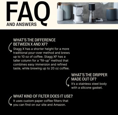 Fellow Stagg Pour-Over Coffee Dripper 20 oz [XF], For Brewing a 20 oz cup of Coffee, Stainless Steel Double Wall Vacuum Insulated, Non-Clogging, Fast Drip, Portable Coffee Maker + 20 Filters - Image 3