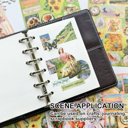 Cottagecore Vintage Floral Sticker Book 30 Sheets 500pcs Scrapbook Ephemera - Image 6