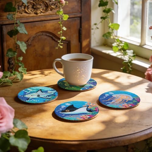 Leatrice Small Diamond Art Coasters Set Diamond Painting Kits for Adults - Image 5