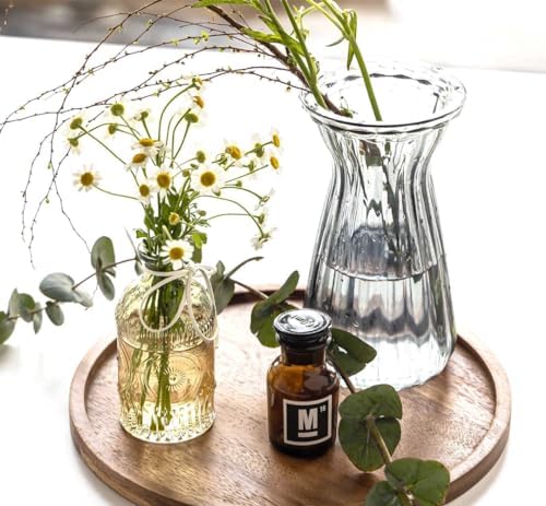 Round Wood Tray, Acacia Wooden Serving Tray, Serving Platter, Appetizer Charcuterie Board, Tray Organizer for Kitchen, Round Wood Tray for Table Centerpiece 14x 14 x 0.8 inch - Image 5