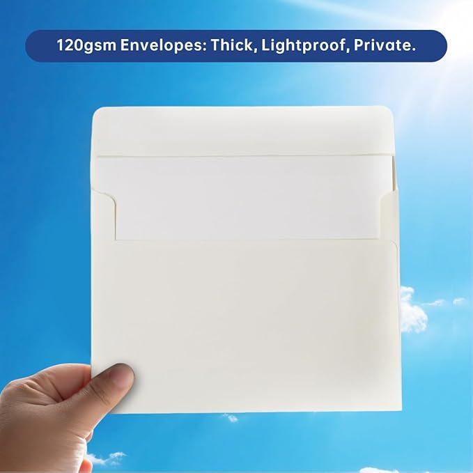 Keketer A2 Cream White Printable Envelopes 80 Pack Self - Seal, for 5x7 Cards, Weddings, Invitations, Baby Shower 4.375 x 5.75 Inches