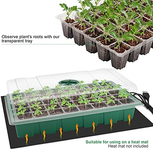 MIXC 10Pack Seed Starter Tray, 400Cell Mini Propagator Greenhouse Grow Kit - Image 5