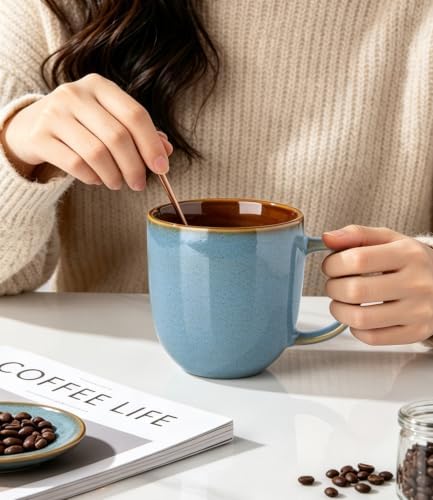LERATIO Ceramic Coffee Mugs Set of 6,12oz Handmade Coffee Mugs Set - Image 6