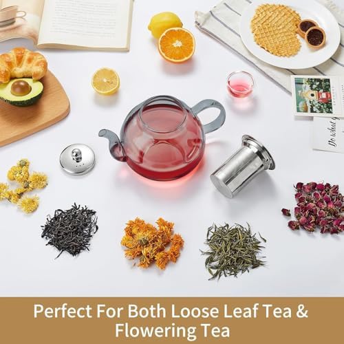 DOPUDO Glass Teapot with Infuser, 40 oz Borosilicate Tea Kettle - Image 2