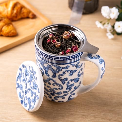 AmorArc Tea Cup With Infuser and Lid, 18oz Loose Leaf Tea Mug With Steeper - Image 2