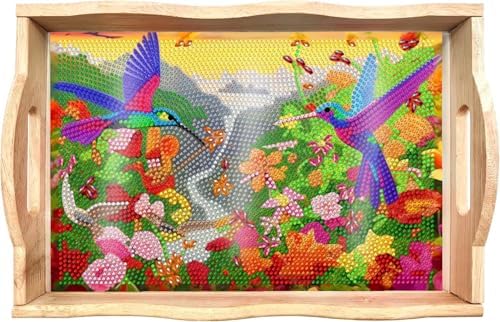 EWJRNSF Hummingbird Diamond Art Tray DIY Kit for Adults Decor 7.8×11.8 in by EWJRNSFDiamondPainting