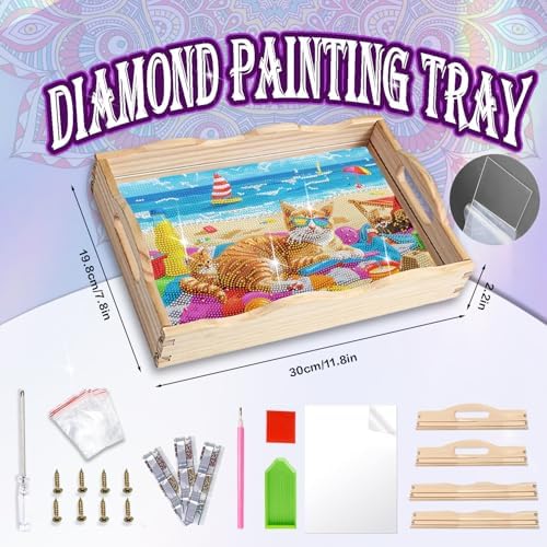EWJRNSF Diamond Art Kits for Adults Wooden Serving Trays with Handles - Image 2