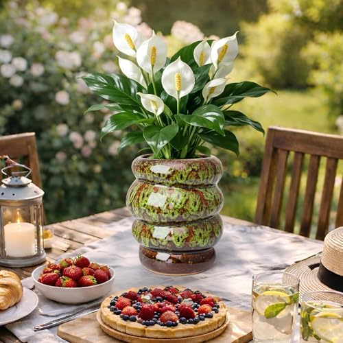 5 inch Ceramic Plant Pot - Flower Pot for Indoor Plants with Drainage Hole - Image 5