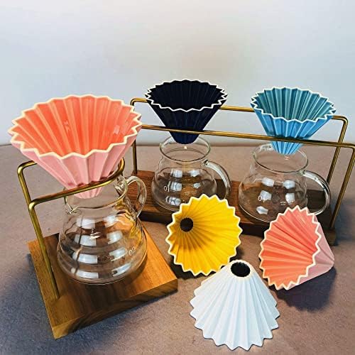 Origami Filter Cup,Ceramic Pour Over Coffee Maker, Non-Electric Pour Over Coffee Dripper, Easy Manual Brew Maker for Home, Cafe, Camping, Coffee Gifts (Black) - Image 4