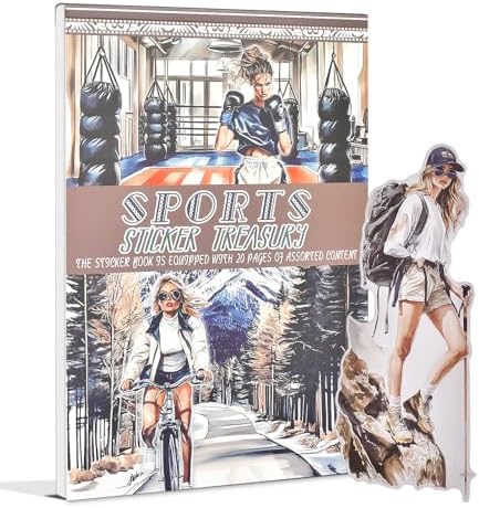 Snycler Sports Girl Theme Sticker Scrapbooking Supplies for Junk Journal, 20 Sheets PET Stickers - Vintage Journaling Stickers, Ephemera Sticker Book Pre Cut, Junk Journal Supplies, Planner by Snycler