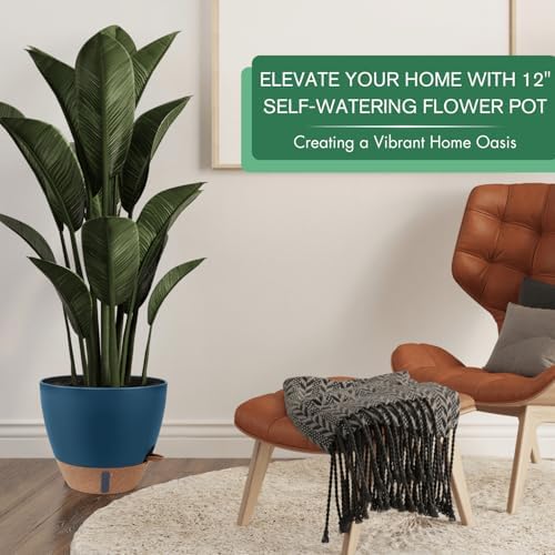 8/10/12 Inch Self Watering Pots for Indoor/Outdoor Plants with Drainage - Image 4