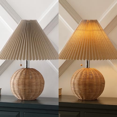 JONATHAN Y Aksel Sphere Table Lamp Coastal 17.25", Natural/Chrome - Image 5