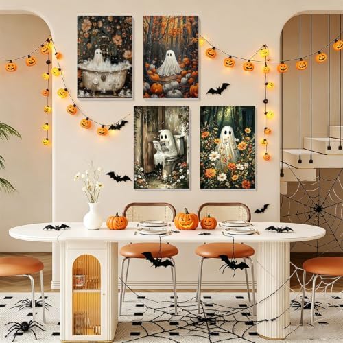 4 Pack Framed Paint by Numbers Kit for Adults Beginners Halloween 8x12 inch - Image 4
