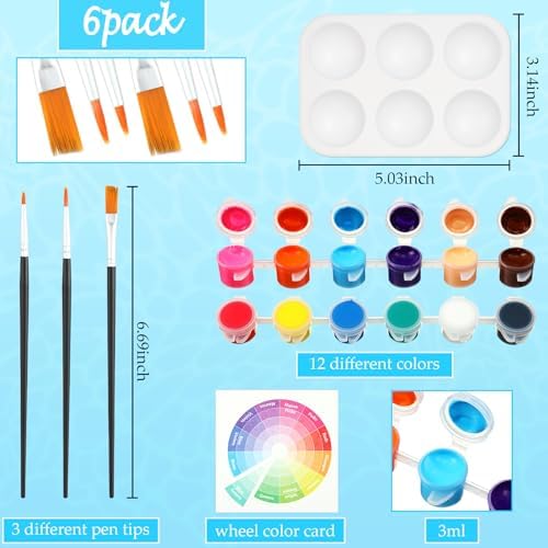 Dinifee 6 Pack Pre Drawn Canvas 8x10 Paint Kit for Adults, Colorful Hawaii - Image 4