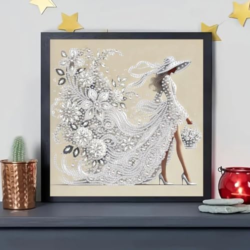 SHICERNHJ 5D Diamond Painting Kits for Adults,Diamond Art Elegant Woman Painting Kits for Special Shape,DIY Crystal Rhinestones Art Craft Kits for Home Wall Decor 12 x 12 inch - Image 4