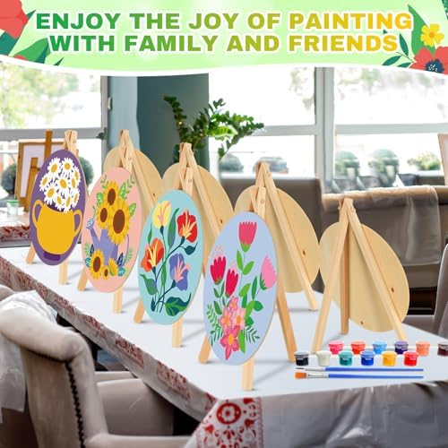 Supervitae 72 Piece Spring Floral 5.9" Round Pre Drawn Canvas Kit - Image 5