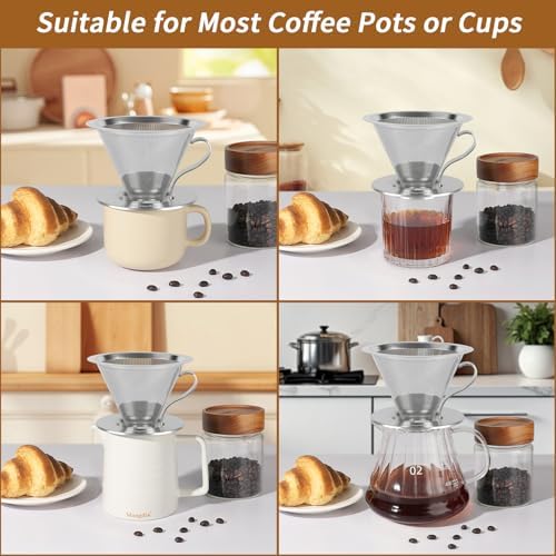 Mongdio Pour Over Coffee Maker, Stainless Steel Pour Over Coffee Filter - Image 5