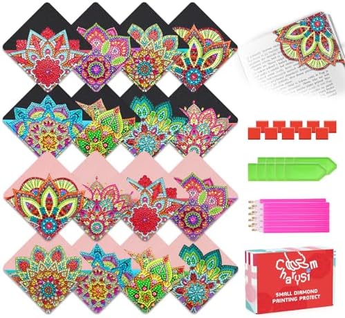 10 Individual Diamond Art Kit 16 PC Bookmarks Adult Bedazzling Craft Women by CharySim