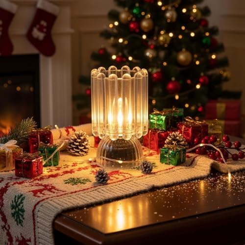 Battery Operated Lamp with Auto-Off Timer, Cordless Table Night Light for Bedroom & Entryway, Portable LED Lamp for Home, Outdoor, Camping No Battery Included (‎Wine Glass Design-White) - Image 5