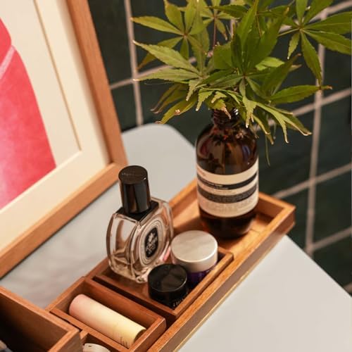 Wood Vanity Tray Set, 6-Piece Countertop Organizer for Small Items - Image 7