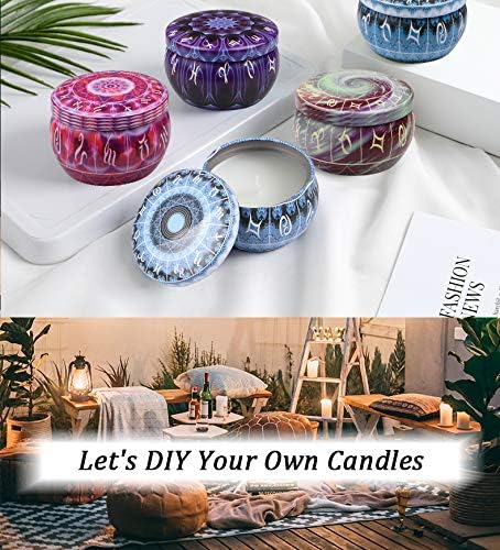 Candle Making Kit, DIY Candle Making Kits for Adults Beginners Include 50 Candle Wicks, 56 Wicks Sticker, 8 Candle Tins,1 Candle Make Pouring Pot, 4 Pack Candle Wax for Making Candles, Colorful - Image 5