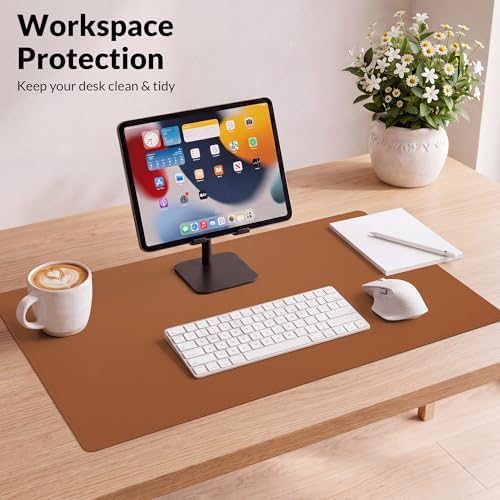 AFIING Leather Desk Mat 35.4" x 17", Brown - Image 6