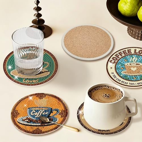 Diamond Art Coasters Kit for Adults, 8PCS Coffee Coasters with Holder - Image 2