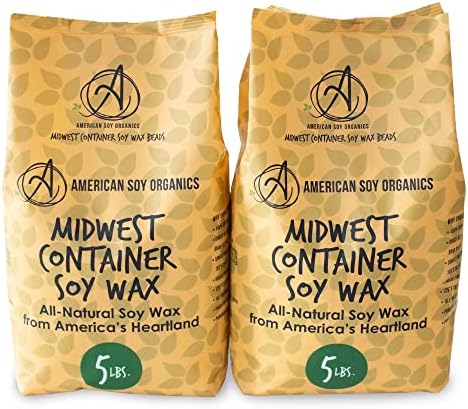 American Soy Organics 100% Midwest Soy Wax Beads, Candle Wax, 10 lbs by AmericanSoyOrganics