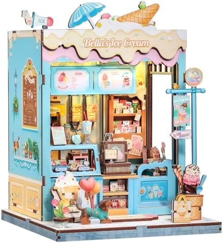 CUTEBEE Book Nook, DIY Miniature House Kit, Ice Cream Shop Booknook by CUTEBEE