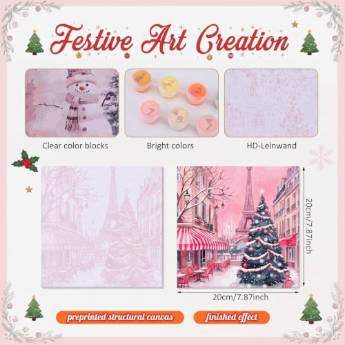 YooNotee 6 Pack Christmas Paint by Numbers Kit - Image 3