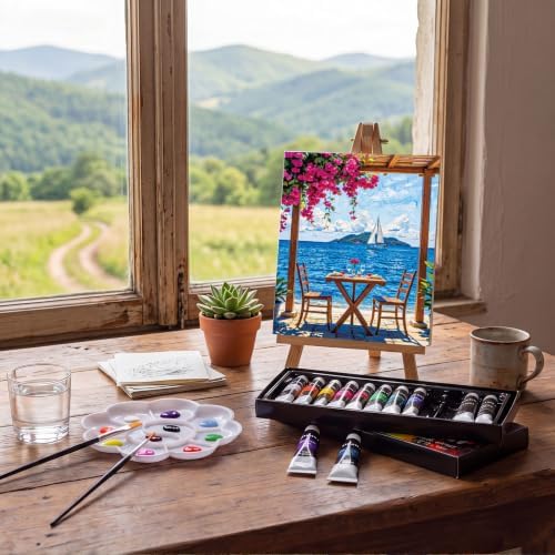 Sherr 12 Pcs Pre Drawn Canvas for Adults,Coastal Scenery,8 x 10 Inch - Image 7