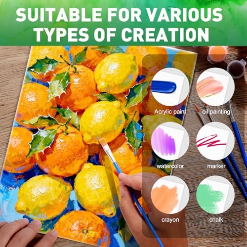 ESRICH 2 Pack 8x10 Canvas and Easel Set, Mini Acrylic Paint, Paint Brushes, Palettes, Aprons, Sip and Paint Kits for Adults Couples Friends Date Night Painting Party Supplies - Image 4